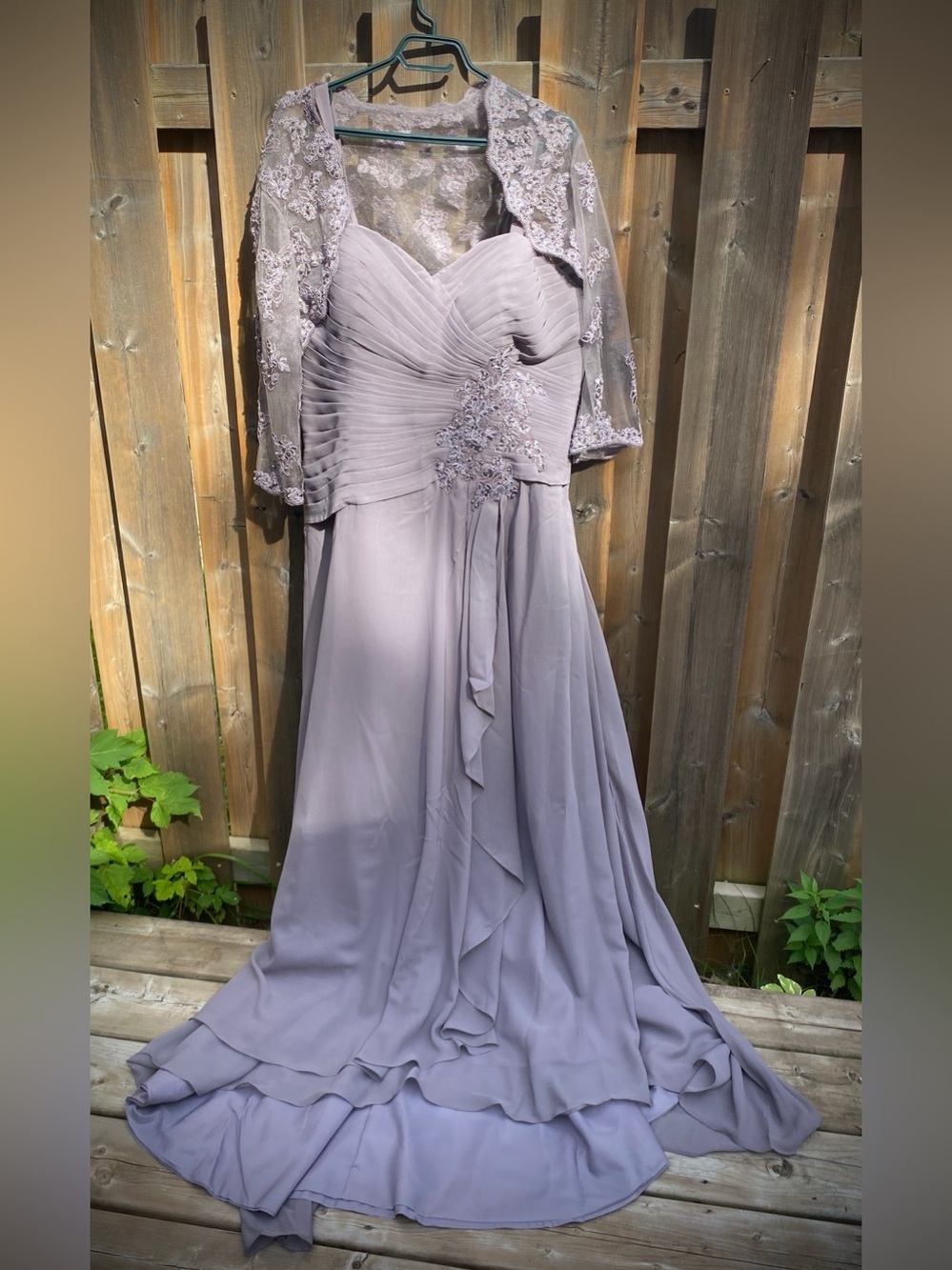Dusty Mauve Evening Gown size 2X Corset Back